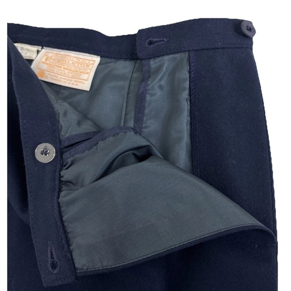 VTG Pendleton 100% Virgin Wool Midi Pencil Skirt Women 10 Navy Blue USA Classic - Picture 6 of 12